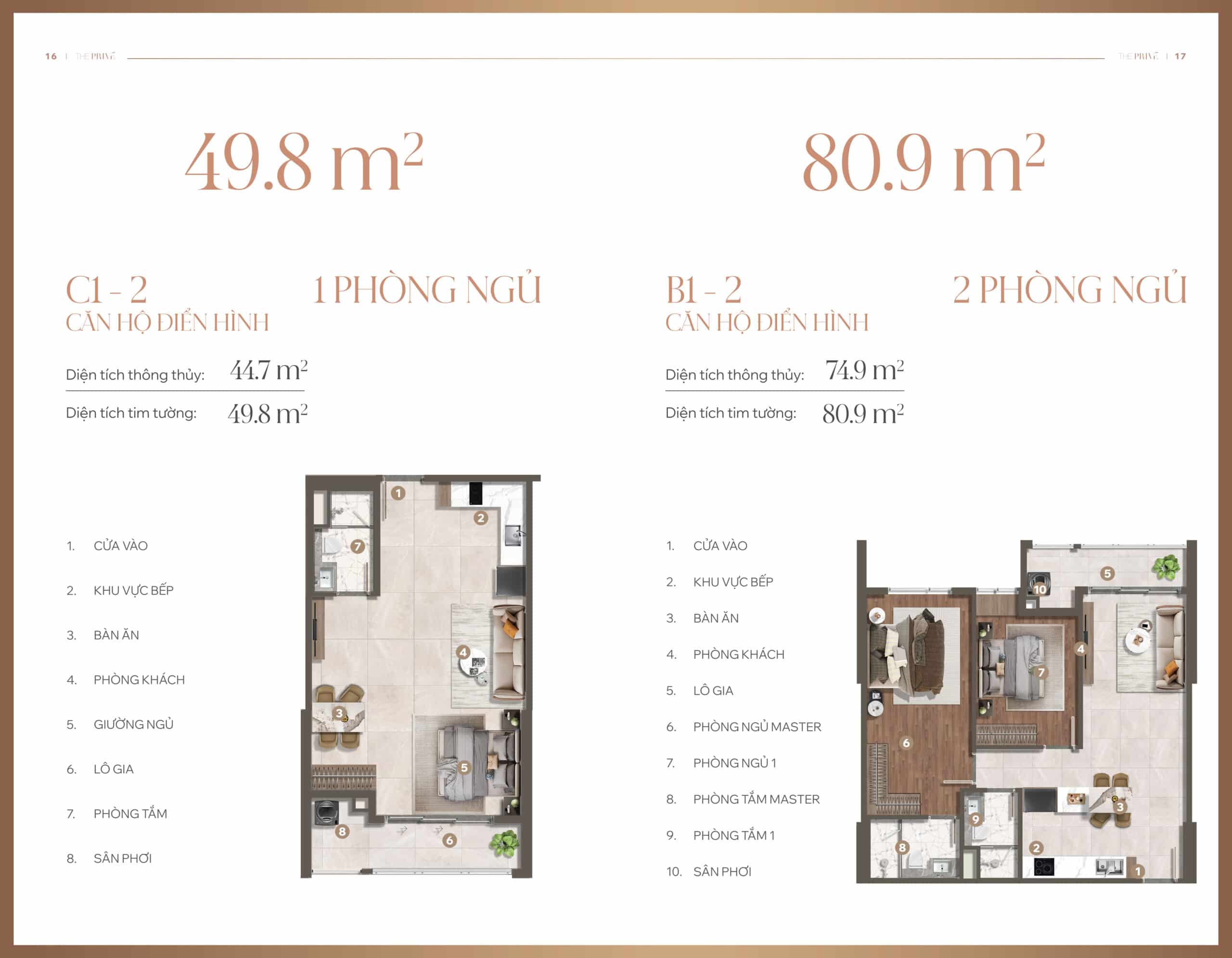 Thiết kế căn 1PN tháp 9 The Prive